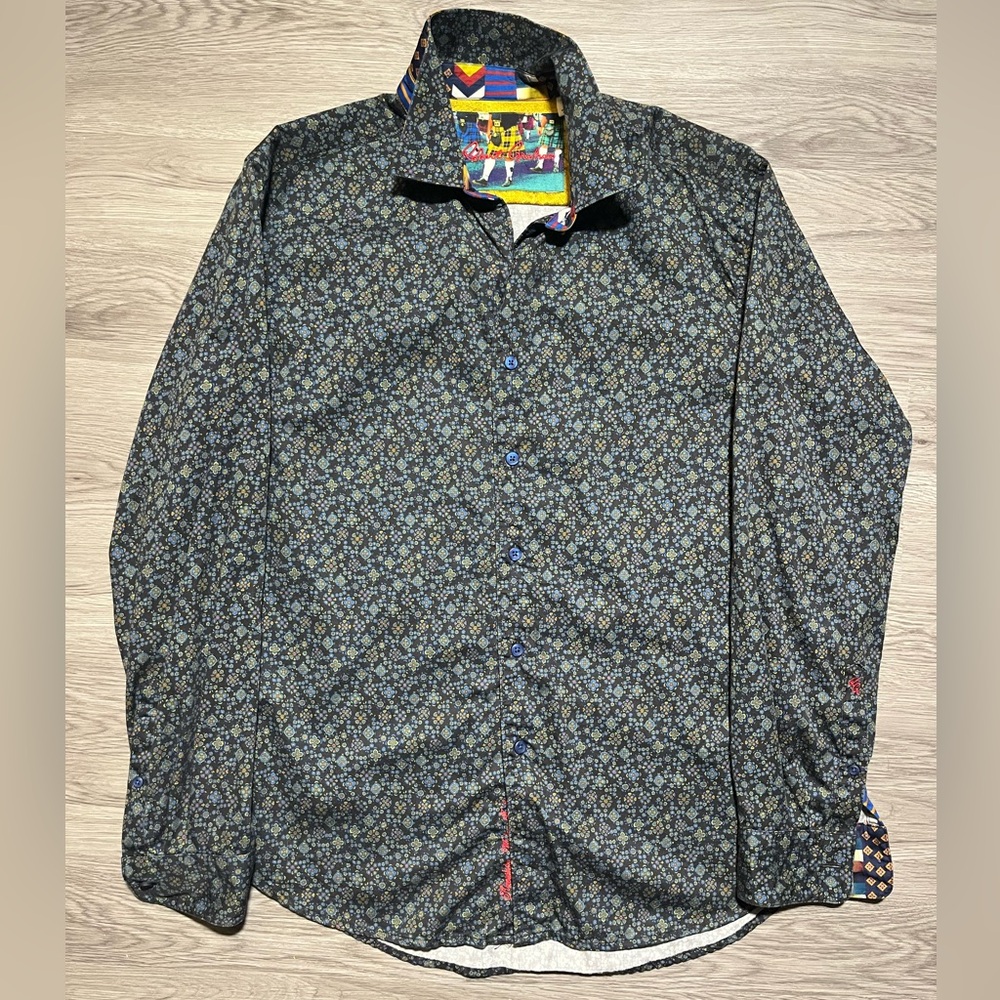 Robert Graham AOP button up dress shirt men’s medium